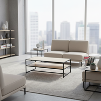 Meuble TV et console de rangement de style moderne avec étagères et structure métallique