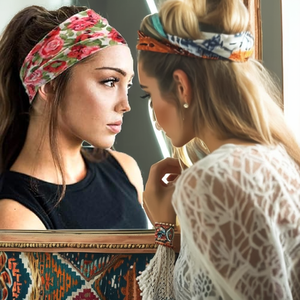 Set di 12 Fasce per Capelli da Donna in Spandex/Cotone con Stampa Animalier Boho, Larghe ed Elastiche, per Yoga e Allenamento - Product Image 2