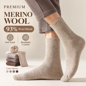 Premium Merino Wool <b>Socks</b> 93% Wool Blend Soft Touch Breathable Comfort <b>Winter</b> Casual Thick Knit <b>Socks</b> for Adults - Product Image 1
