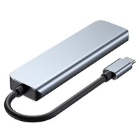Hub USB-C 5 in 1 dengan 3 USB 3.0 port, pengisian daya Cepat 100W 4K/30Hz untuk 2.0 stasiun Dok Aloi aluminium