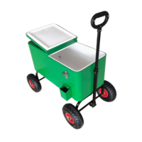 Glacière portable 73L en métal avec roues pour fêtes en plein air, pique-niques, piscine, jardin et camping