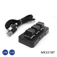 Teclado Mecánico Mini para Juegos MK321BT con Cable, Sensor BT para PC, USB Personalizado, 3 Teclas de Goma, Programación de Macros, Certificado RoHS CE