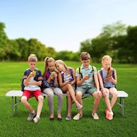 Banc pliant compact en plastique Moon Wholesale, pliable en deux, idéal pour les sorties de camping et les rassemblements sur la plage