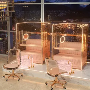 Modern Pink blue Spa Manicure Pedicure Chair 2/4 seats for Nail Beauty Salon Shop