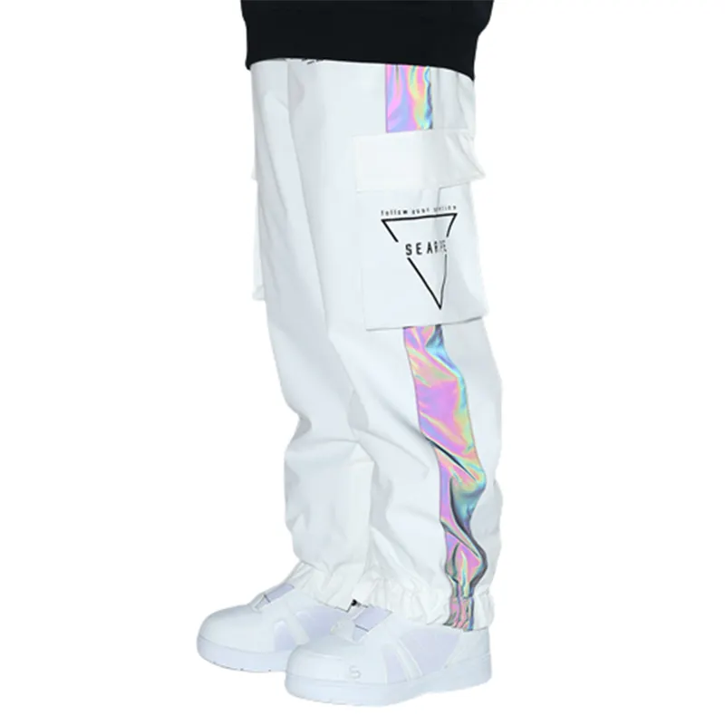 Pantalones de esquí personalizados Pantalones de nieve láser impermeables Pantalones de snowboard sueltos para deportes de invierno Pantalones al aire libre