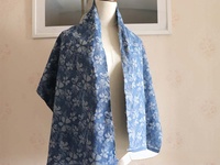 Tissu denim floral extensible au prix du fabricant Tissu jacquard coloré pour pantalon, veste et robe d'extérieur