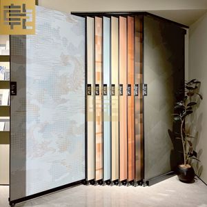 현대 비스듬한 브래킷 디스플레이 랙 제조 풀 푸시 슬라이딩 세라믹 도자기 타일 스탠드 대리석 디스플레이 랙 - Product Image 2