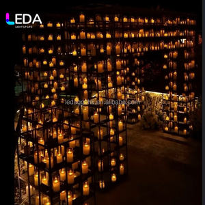 LEDA Panneau de toile de fond mural en métal professionnel personnalisé pour mariage, grille en fer noir pour arche de mariage et événements - Product Image 1