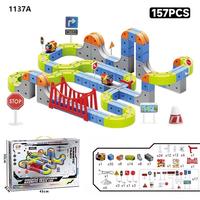 Ensemble de blocs de construction magnétiques, train magnétique polyvalent, jouet de construction éducatif 3D DIY STEM pour enfants, sans piles
