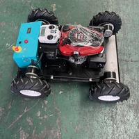 Cortadora de Césped Industrial a Gasolina con Control Remoto, Ancho de Corte de 550 mm, Distancia entre Ejes de 662 mm, Motor de Alto Torque, Caja Recolectora de Césped de 60 L