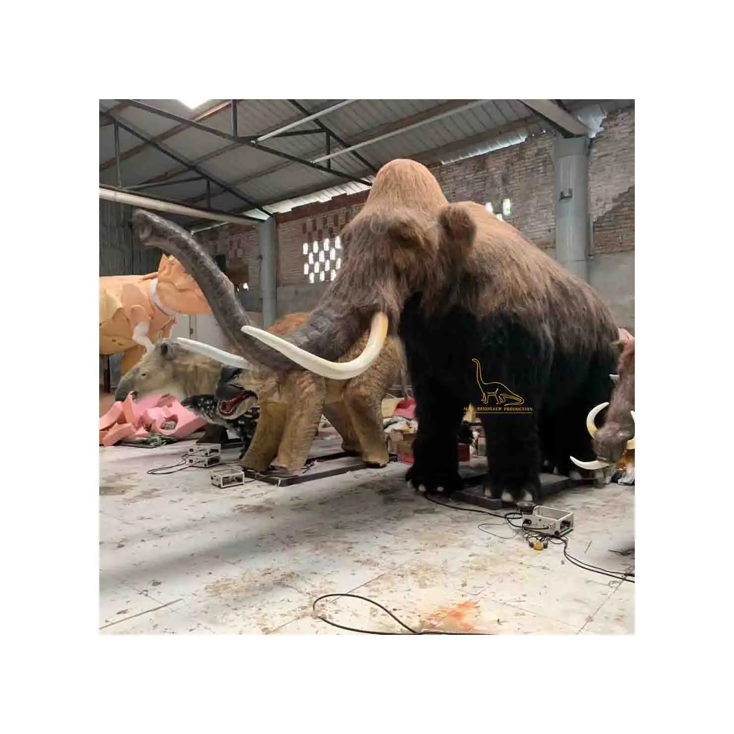 Animatronic hayvanlar gerçekçi Animatronic mamut 3D gerçekçi hayvanlar mamut modeli bahçe