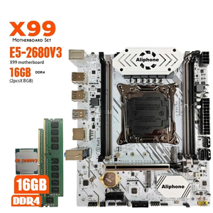 ชุดเมนบอร์ด X99 LGA 2011-3 พร้อมซีพียู Xeon 2680V3 แรม 16GB DDR4 เมนบอร์ด M-ATX NVME M.2 X99D4 คอมโบเมนบอร์ด X99 - Product Image 1