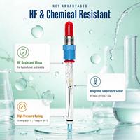Sonde de pH résistante aux ondes haute fréquence ACpH4262 pour processus chimiques, électrode de pH pour l'acide fluorhydrique et la texturation photovoltaïque VP PT1000
