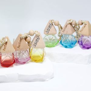 Wholesale Colorful Gradient Hanging Car Perfume Borosilicate Glass Aerosol <b>Spray</b> <b>Bottle</b> with Glass Lid Decal 6ml <b>Empty</b> <b>Bottle</b> - Product Image 1