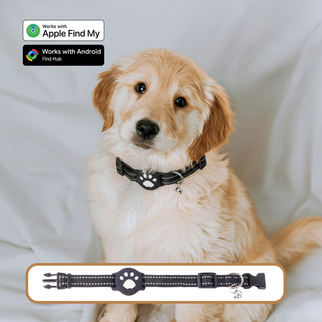 Global Tracking Apple Find My Pet Tracker Google Find My Device Compatible IP68 Waterproof Smart Dog Cat Collar No Monthly Fee