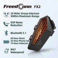 Intercom Moto FreedConn FX2 en Gros pour 24 Motards avec Réduction de Bruit IA et Système Double Puce