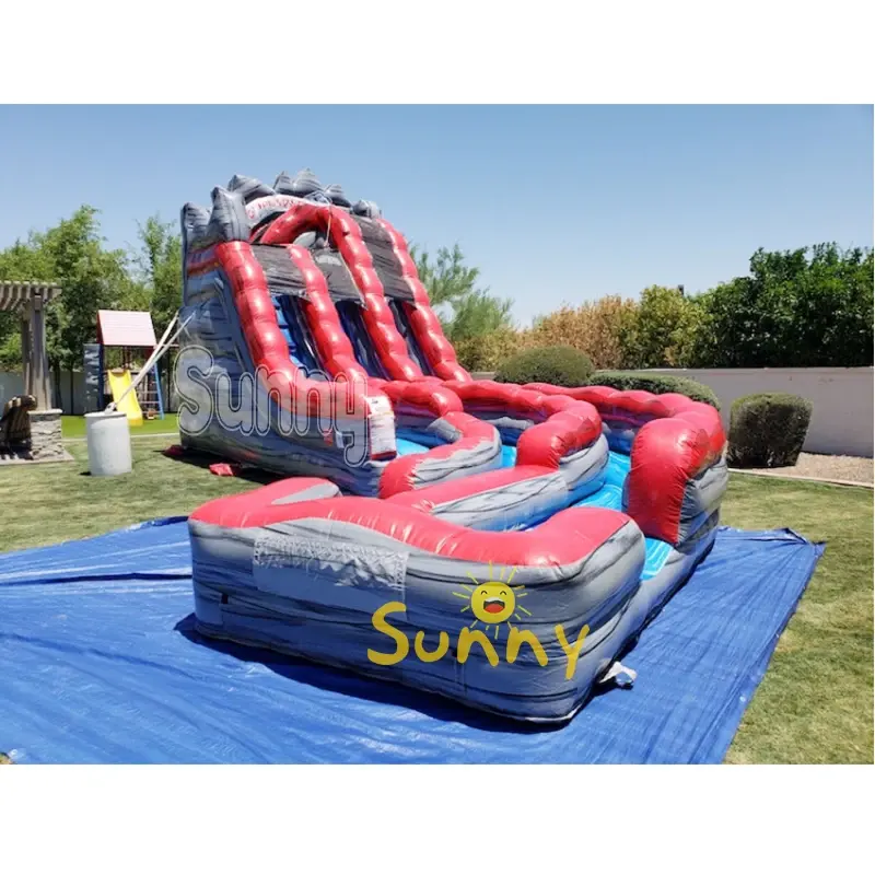 commercial inflatable wet and dry inflatable water slide with pool For Rental outdoor kids water slide with pool cheap on sale
