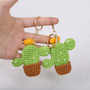 Llaveros de Cactus Miniatura Hechos a Mano, Llaveros de Flores de Ganchillo, Juguetes Amigurumi de Ganchillo, Llaveros de Cactus al por Mayor, Abalorios para Bolsos y Carteras - Product Image 1