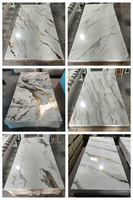 Panneau mural fluorescent en PVC brillant effet marbre, imperméable, résistant à l'humidité, insonorisant, pour décoration intérieure