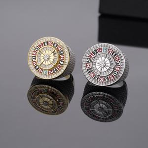 Tendy élégant rappeur bijoux laiton cuivre 5A diamant entièrement glacé argent hommes cubique zircone anneaux - Product Image 5