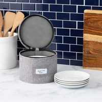 Organisateur de stockage d'assiettes à couverts empilables bols à coque dure pouvant contenir un ensemble de 12 assiettes conteneur de stockage polyvalent pour soucoupe