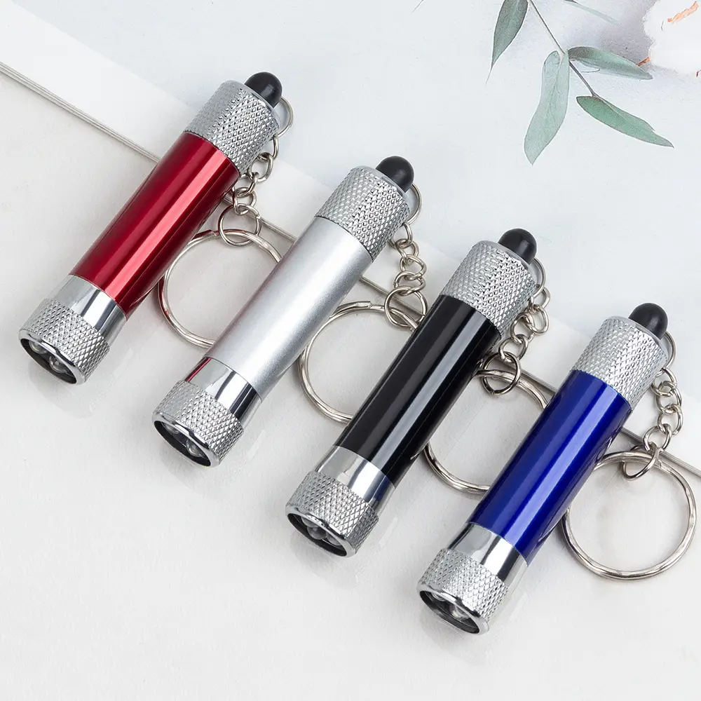 Mini lampe de poche LED en alliage d'aluminium porte-clés Torches lampe petit porte-clés LED lampes de poche pour la maison en plein air Camping randonnée marche