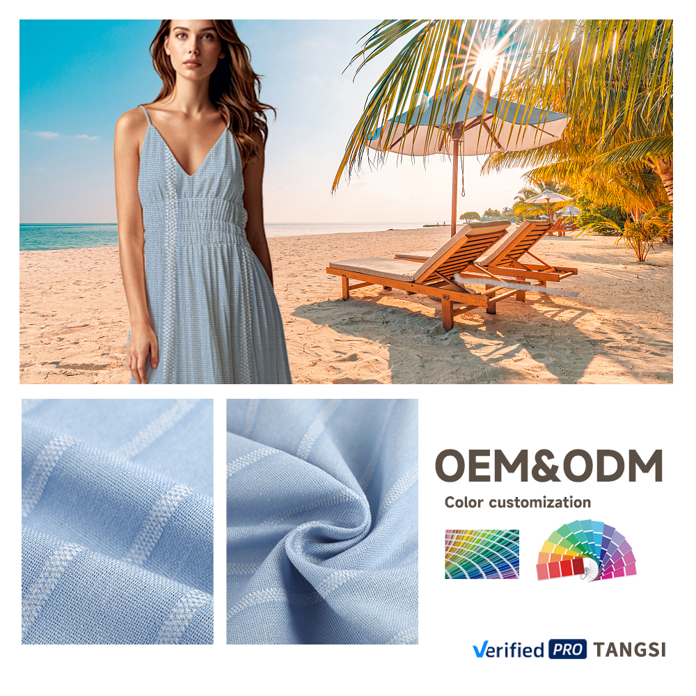 Fashion Design Yarn Dyed Durable Good Hand Feeling Beautiful Ground Color Linen Viscose Fabrics for Clothing