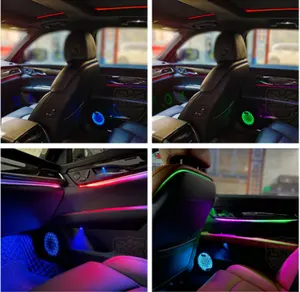 Qeedon 12V symphonie intérieur voiture flux ambiant Chasing Light APP contrôle changement de lumière d'ambiance