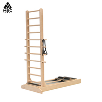 Lit d'entraînement Pilates coulissant bidirectionnel en bois d'érable avec système de rails pour studio de yoga, équipement d'entraînement de renforcement musculaire et d'étirement, échelle coulissante