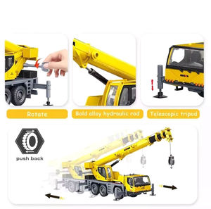 In lega di metallo pressofuso ingegneria gru camion con gru modello giocattoli Van SJY-1702 1/50 veicolo di costruzione due cabina torre pneumatico - Product Image 3
