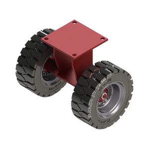 16 "<span class=keywords><strong>Heavy</strong></span> <span class=keywords><strong>Duty</strong></span> <span class=keywords><strong>Dual</strong></span> Wheels Voll gummireifen Schwenk rolle für Bodens tütze Starre Anhänger rolle für unebenes unebenes Gelände - Product Image 1