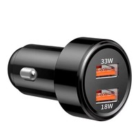 Cargador de Coche Superrápido de 51W con Doble Puerto QC4.0, Compatible con SuperCharge/Honor/VIVO FlashCharge/Mi Turbo-Charge, para Auriculares y Cámara