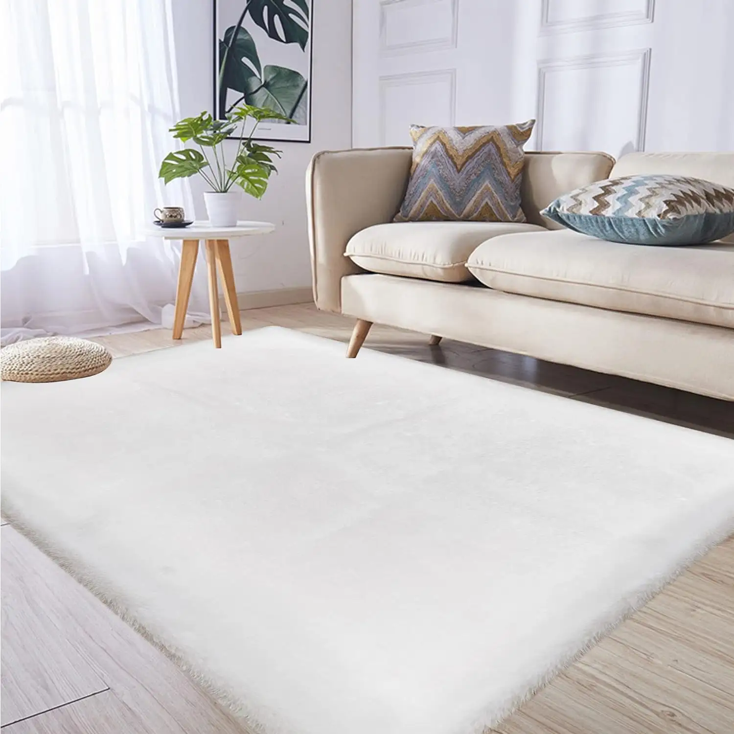 Rabbit hair Fuzzy wool cushioned area rug decor Living Room Plush Rug Fluffy carpet rug Floor mat