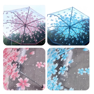 Paraguas Transparente de Nuevo Estilo con Estampado Completo de Sakura, Paraguas con Logotipo Personalizado, Paraguas Transparente Multicolor - Product Image 2