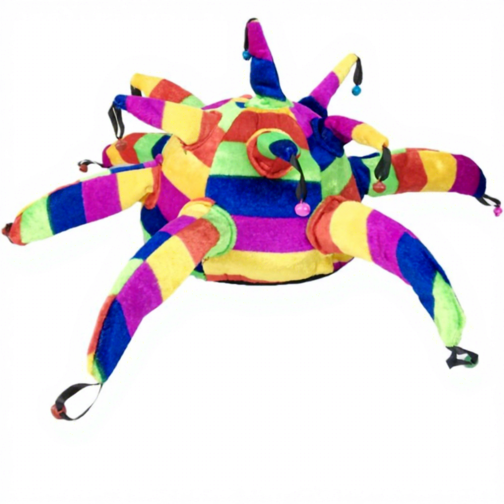 Sombrero de payaso poligonal colorido rojo