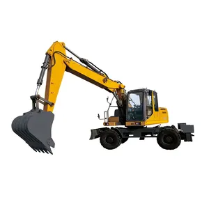 Hot Sell model Reinforced Boom XE150W 14T Construction City Work Wheel Excavator with Attachment