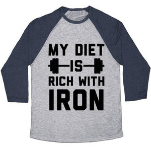 La mia dieta è ricca di ferro, maglietta da baseball unisex in tessuto tri-blend - Product Image 4