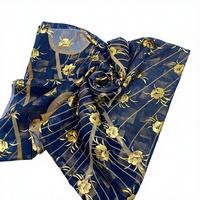 Abaya de Luxe de Haute Qualité pour Femmes, Design Islamique Arabe, Estampage Doré, Voile Japonais en Polyester, Toub Soudanais Printanier de Dubaï