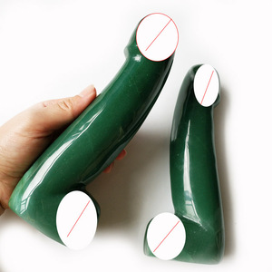 녹색 aventurine yoni 치유 비취 도매 보석 마사지 롤러 17cm 딜도 섹스 토이 - Product Image 1
