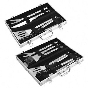 Custom Heavy Duty <b>BBQ</b> Grill <b>Tool</b> Set in Case for Father's Day and Christmas, <b>BBQ</b> Accessories Set for Outdoor Cooking, Camping - Product Image 2