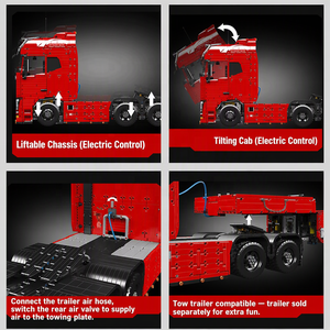Ensemble de blocs de construction Mould <span class=keywords><strong>King</strong></span> 19015S 19015T FH16 RC Tracteur pneumatique MOC, véhicule d'ingénierie, <span class=keywords><strong>jouet</strong></span> pour cadeau de Noël - Product Image 5