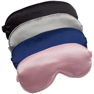 Senka bán buôn tùy chỉnh logo nhãn hiệu riêng eyemask Ngủ Satin Lụa Mặt nạ mắt du lịch có thể điều chỉnh lụa ngủ mắt bóng râm