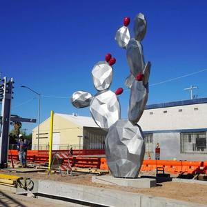 Sculpture en acier inoxydable pour décoration extérieure Vincentaa, nouveau design, sculpture de <span class=keywords><strong>cactus</strong></span> pour extérieur - Product Image 1