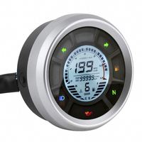 Racepro Speedometer motor, instrumen bundar sepeda motor 12000RPM 1-6 Gear LCD Digital Speedometer Odometer Tachometer