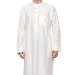 Bata <span class=keywords><strong>tradicional</strong></span> de poliéster con cuello de solapa para hombre, diseño de bolsillo, talla XXL, <span class=keywords><strong>Vestido</strong></span> corto de talla grande para giras de Dubái para Oriente Medio árabe, otoño - Product Image 5