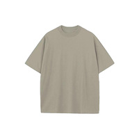 T-shirt col rond en pur coton pour homme, couleur unie, manches courtes, coupe ample, décontracté, 230g coton peigné