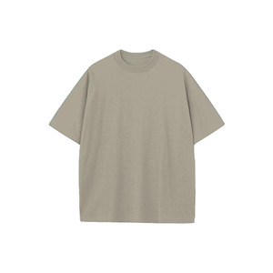 T-shirt col rond en pur coton pour homme, couleur unie, manches courtes, coupe ample, décontracté, 230g coton peigné - Product Image 4