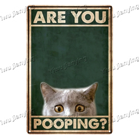 Letrero Decorativo Personalizado Inteligente CAT, Letreros de Metal Vintage con Diseño de Placa de Auto Retro, Letreros de Metal para Decoración de Paredes, Venta al por Mayor, Logotipo Personalizado, Oferta