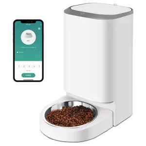 Vacuum Cat Food Feeder With Tuya Smart Mobile Phone App Remote Control Automatic Dog Food Dispenser Pet Feeder Gray Bowls 300pcs