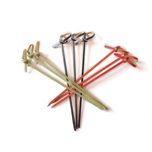Cocktail Pick Noué <span class=keywords><strong>Apéritif</strong></span> Picks 12cm Noeud Bouclé Ciseaux <span class=keywords><strong>Sandwich</strong></span> Burger Brochettes Bambou BBQ Brochette - Product Image 3